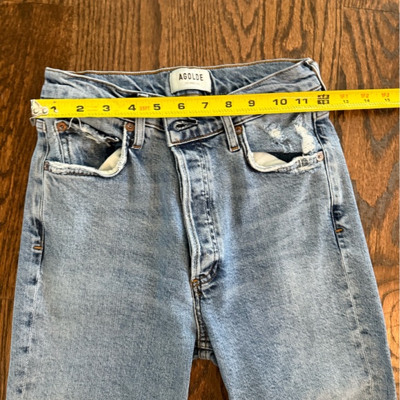 AGOLDE Women's Nico High Rise Straight Leg Jeans Slim Raw Hem Denim Size 26 - Picture 9 of 10